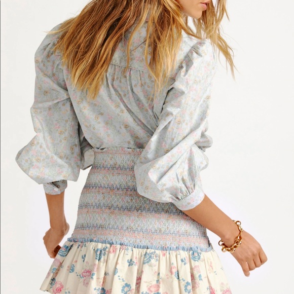 NWOT LOVESHACKFANCY SMOCKED ANGUILLA SKIRT - Picture 4 of 9